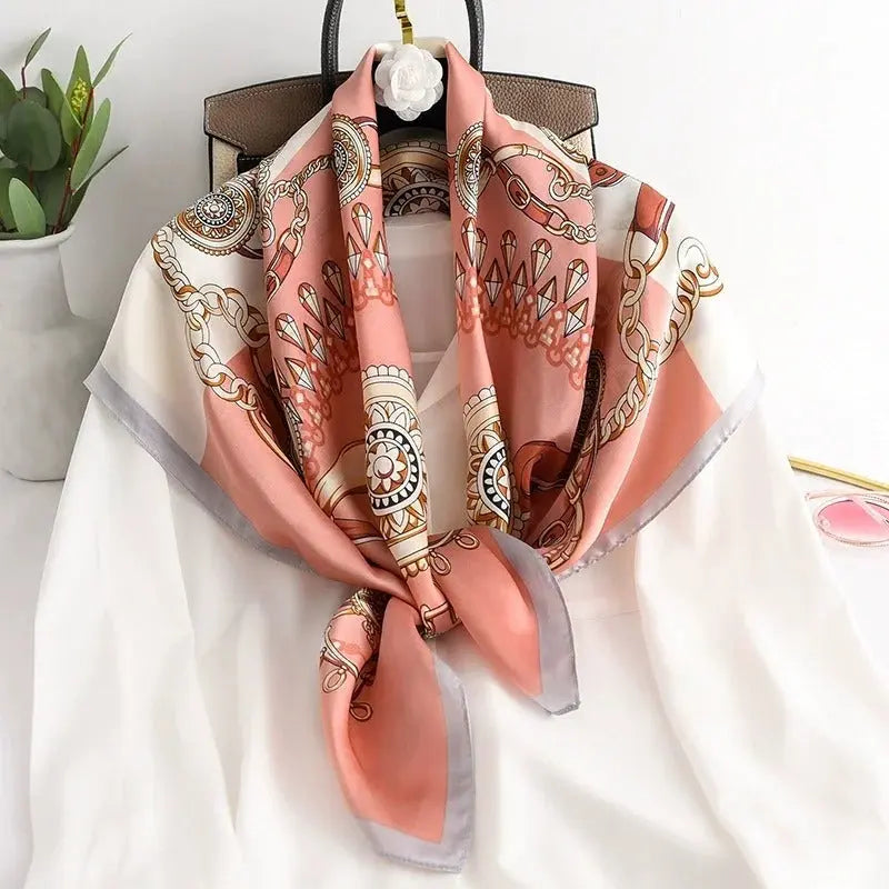 Foulard Chimio Carré Femme Orange Valérie Coeur de Foulard