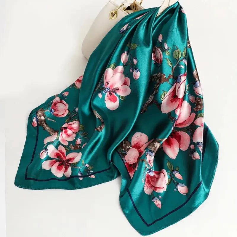 Foulard Chimio Carré Femme Vert Véra Coeur de Foulard