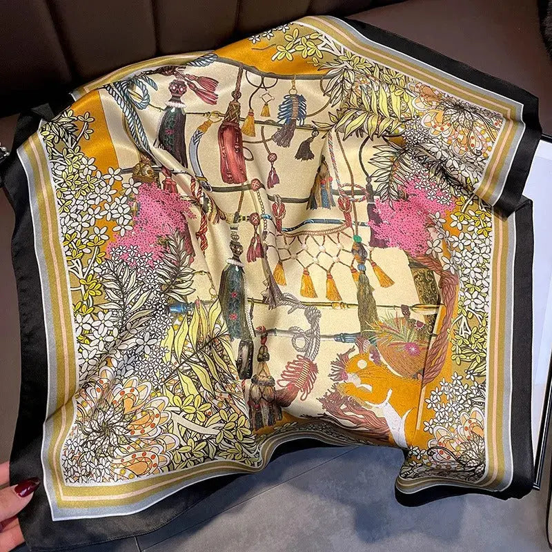 Foulard Cheveux Femme Carré Soie MACEY Coeur de Foulard