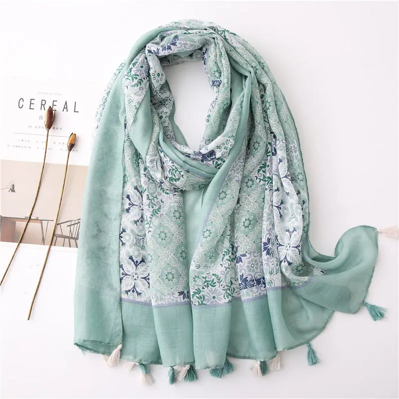 Foulard pour femme 180 vert - Jane Coeur de Foulard