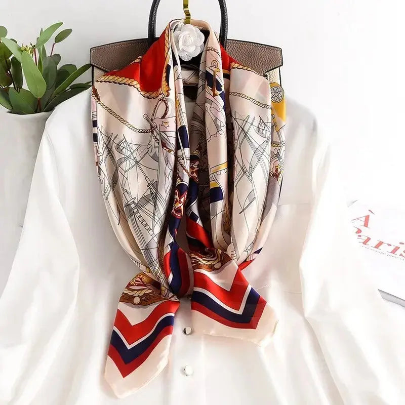 Foulard Chimio Carré Femme Multicolore à Motifs Viviane Coeur de Foulard