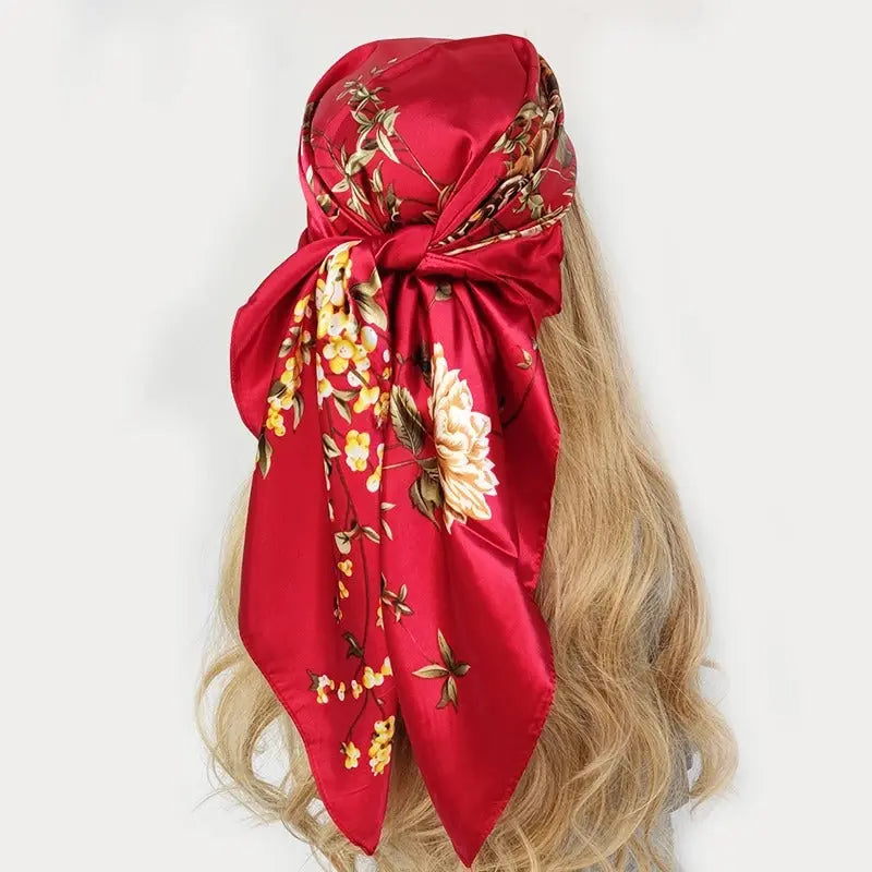 Foulard Cheveux Femme Chimio Rouge à motifs Estelle Coeur de Foulard