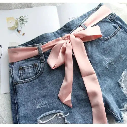Foulard Ceinture Pantalon Femme Robe Rose Uni BORGHILD Coeur de Foulard