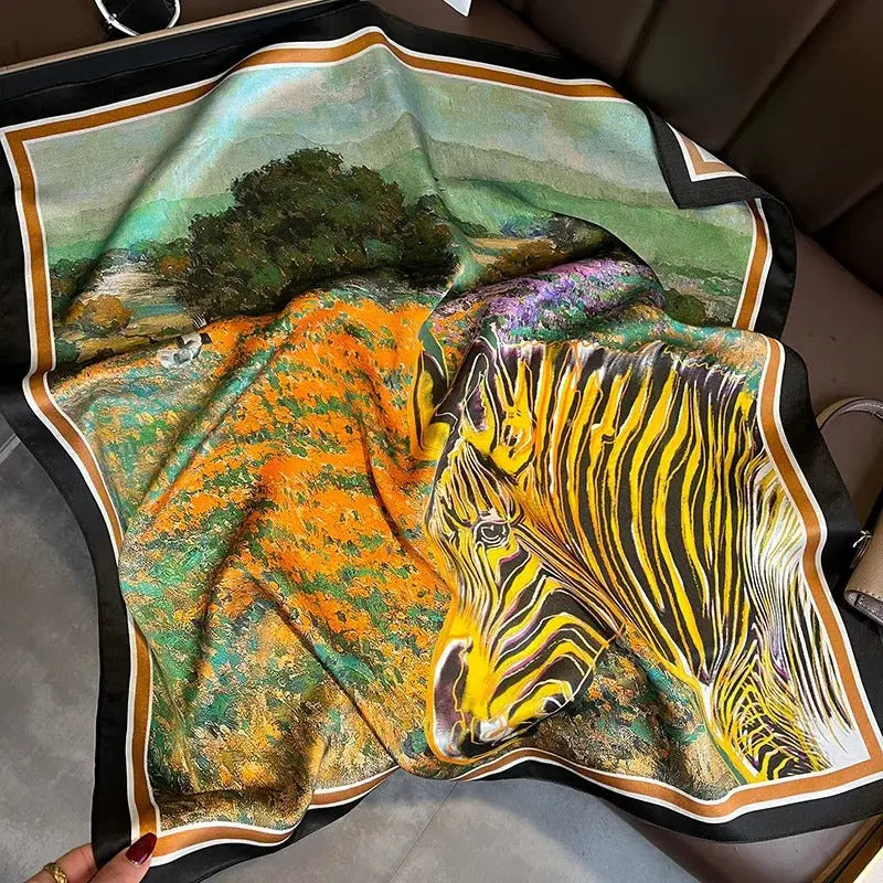 Foulard Cheveux Femme Carré Soie MAKAYLA Coeur de Foulard