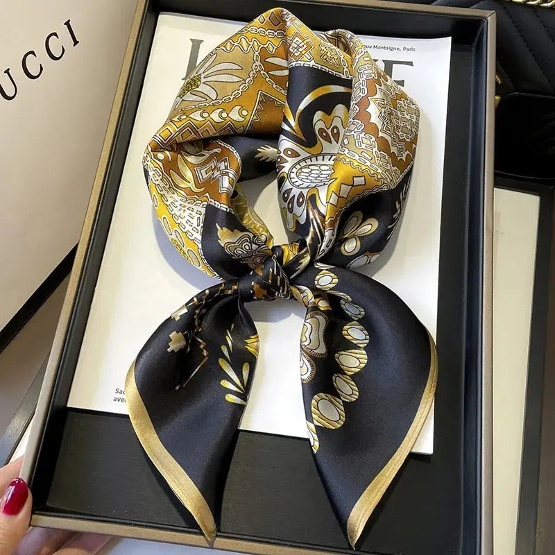 Foulard Cheveux Femme Carré Soie MAREN Coeur de Foulard