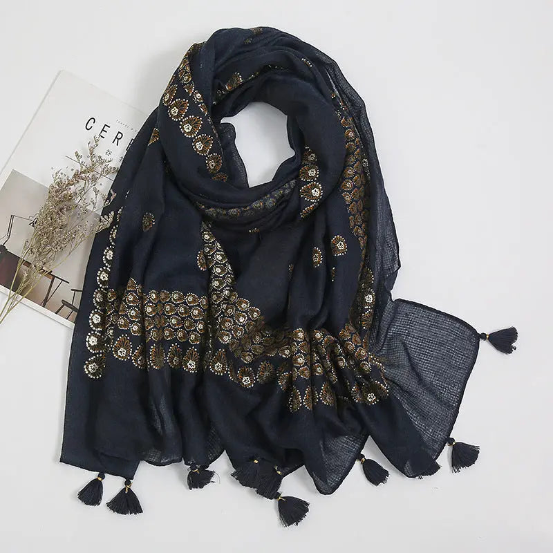 Foulard pour femme 180 bleu - Brittany Coeur de Foulard