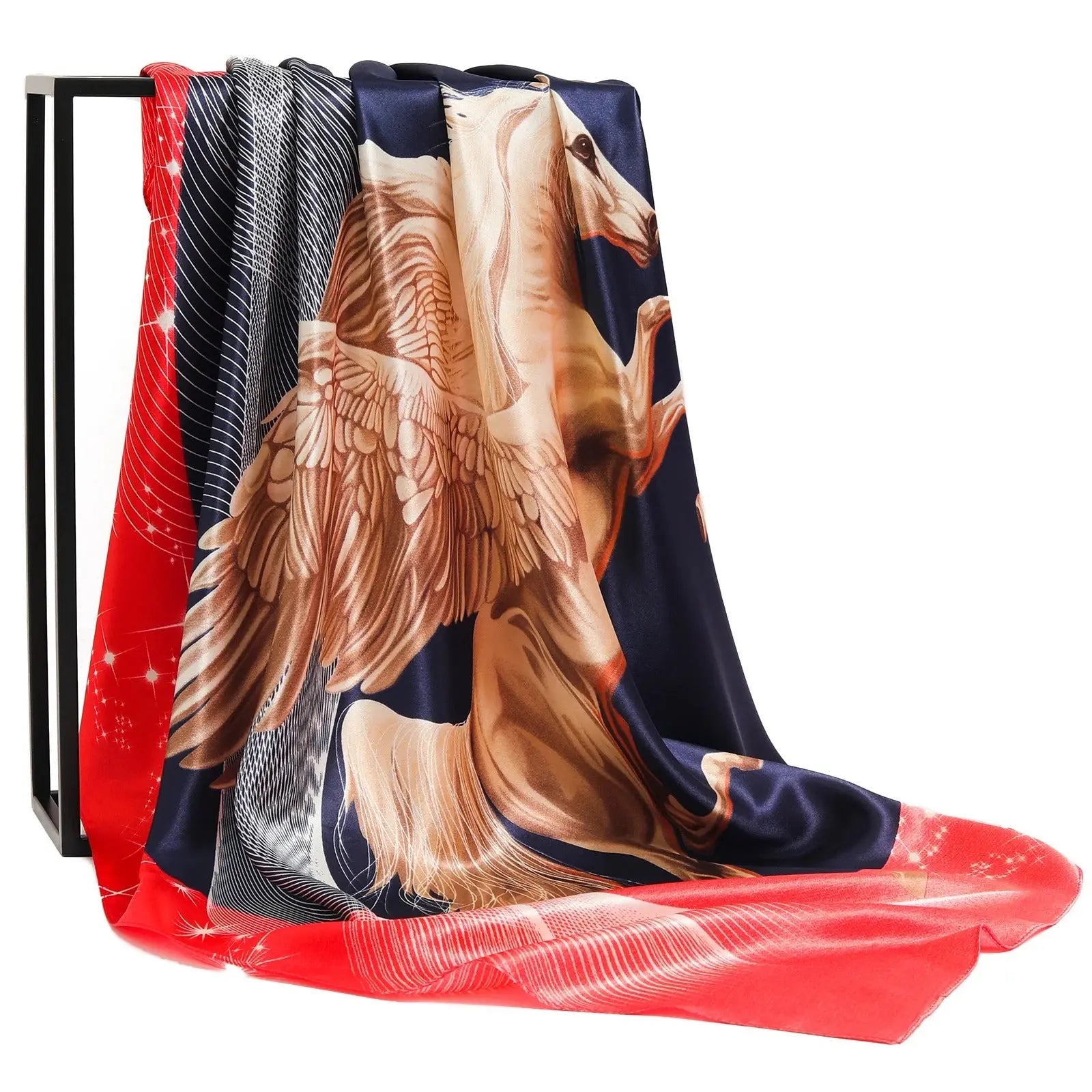 Foulard Chimio Carré Femme Cheval Ailé Xéna Coeur de Foulard