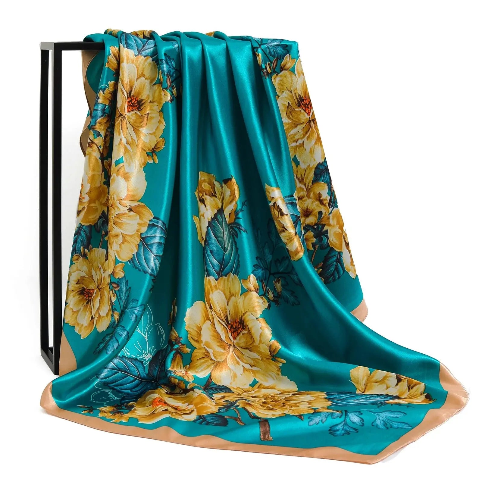 Foulard Chimio Carré Femme Bleu Xomara Coeur de Foulard