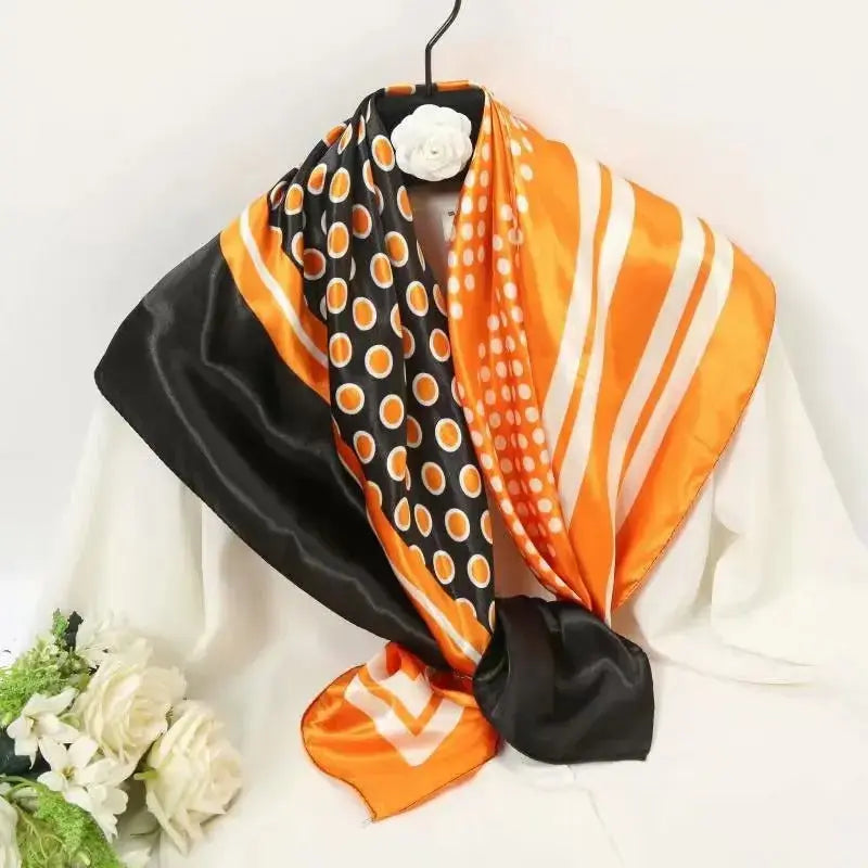 Foulard Chimio Carré Femme Orange Zakia Coeur de Foulard