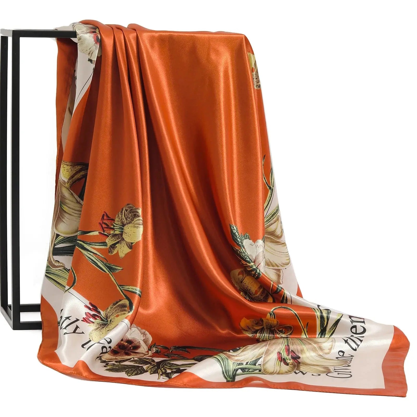 Foulard Chimio Carré Femme Orange Sombre Adalinde Coeur de Foulard
