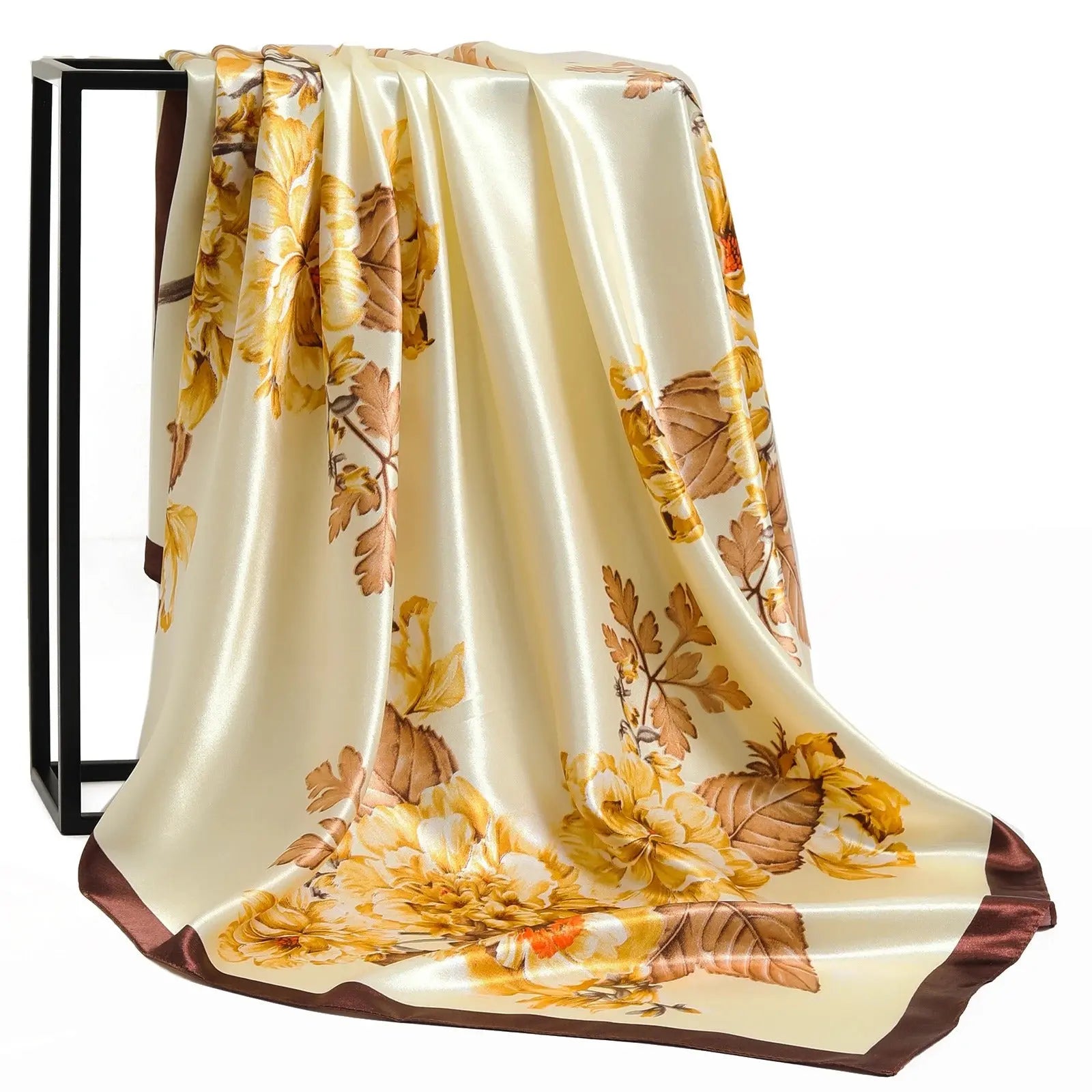 Foulard Chimio Carré Femme Blanc à Motifs Adélina Coeur de Foulard