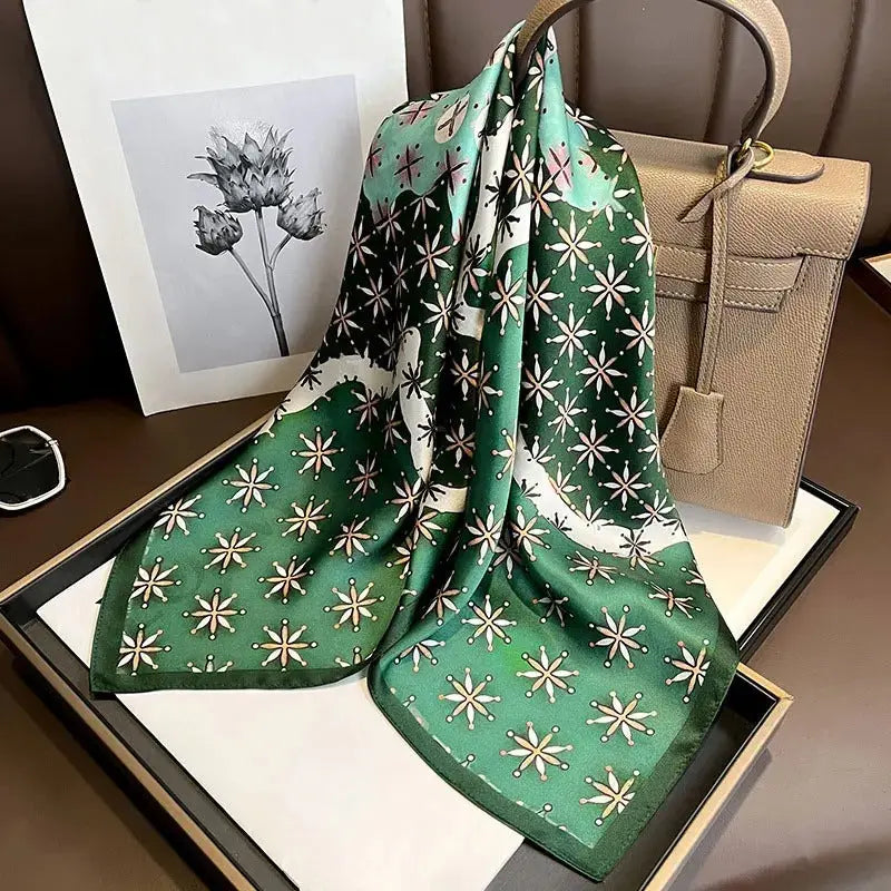 Foulard Cheveux Femme Carré Soie LONDON Coeur de Foulard