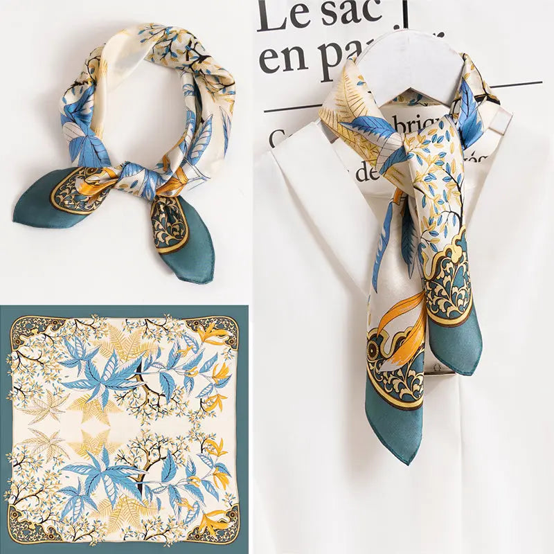 Foulard Cheveux Femme Carré Soie CYRIELLE - Coeur de Foulard
