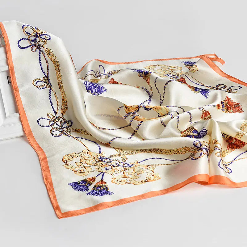 Foulard Cheveux Femme Carré Soie ALIENOR Coeur de Foulard