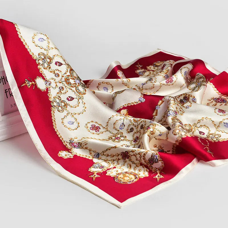 Foulard Cheveux Femme Carré Soie AUXANNE Coeur de Foulard