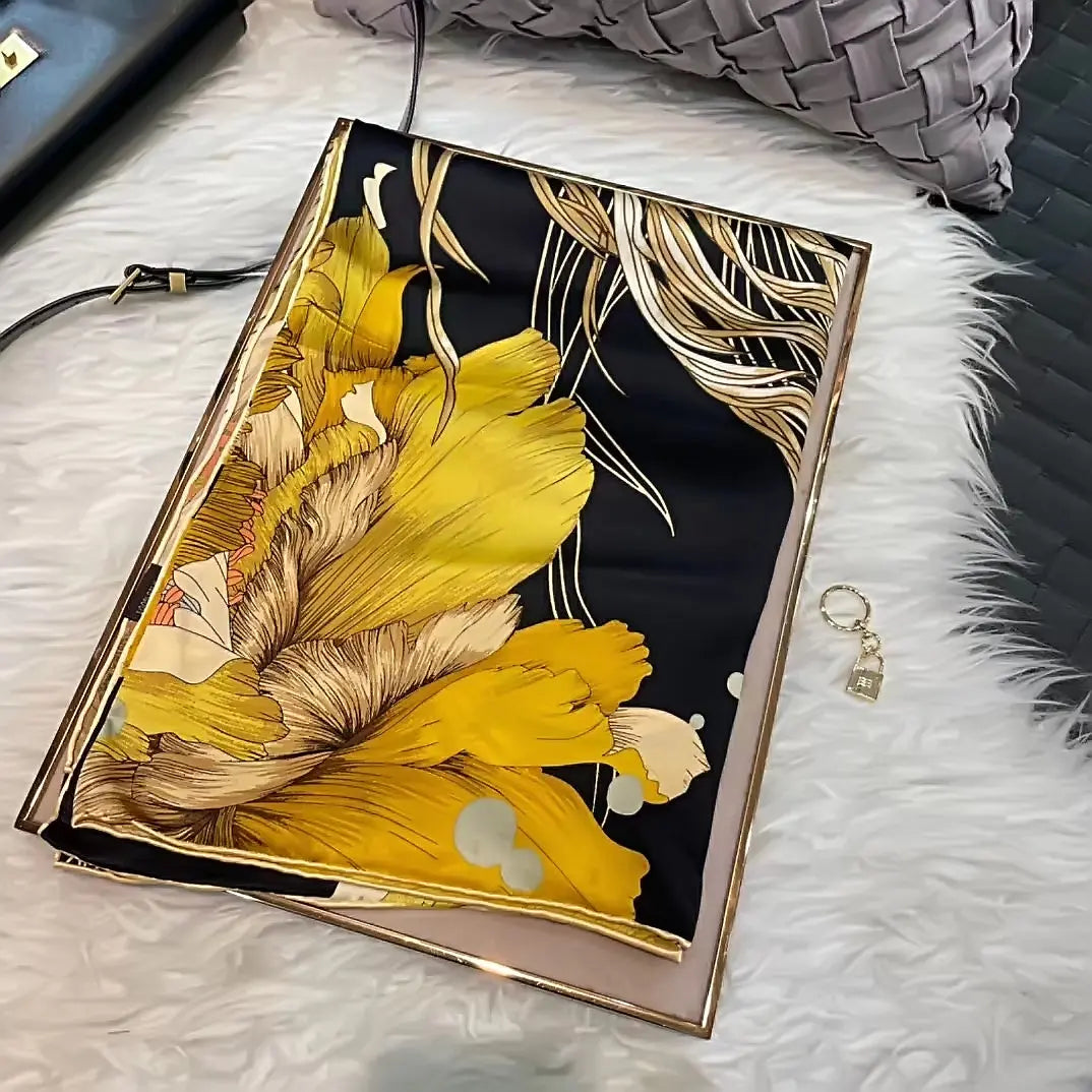 Foulard Cheveux Femme Carré Soie LEILANI - Coeur de Foulard