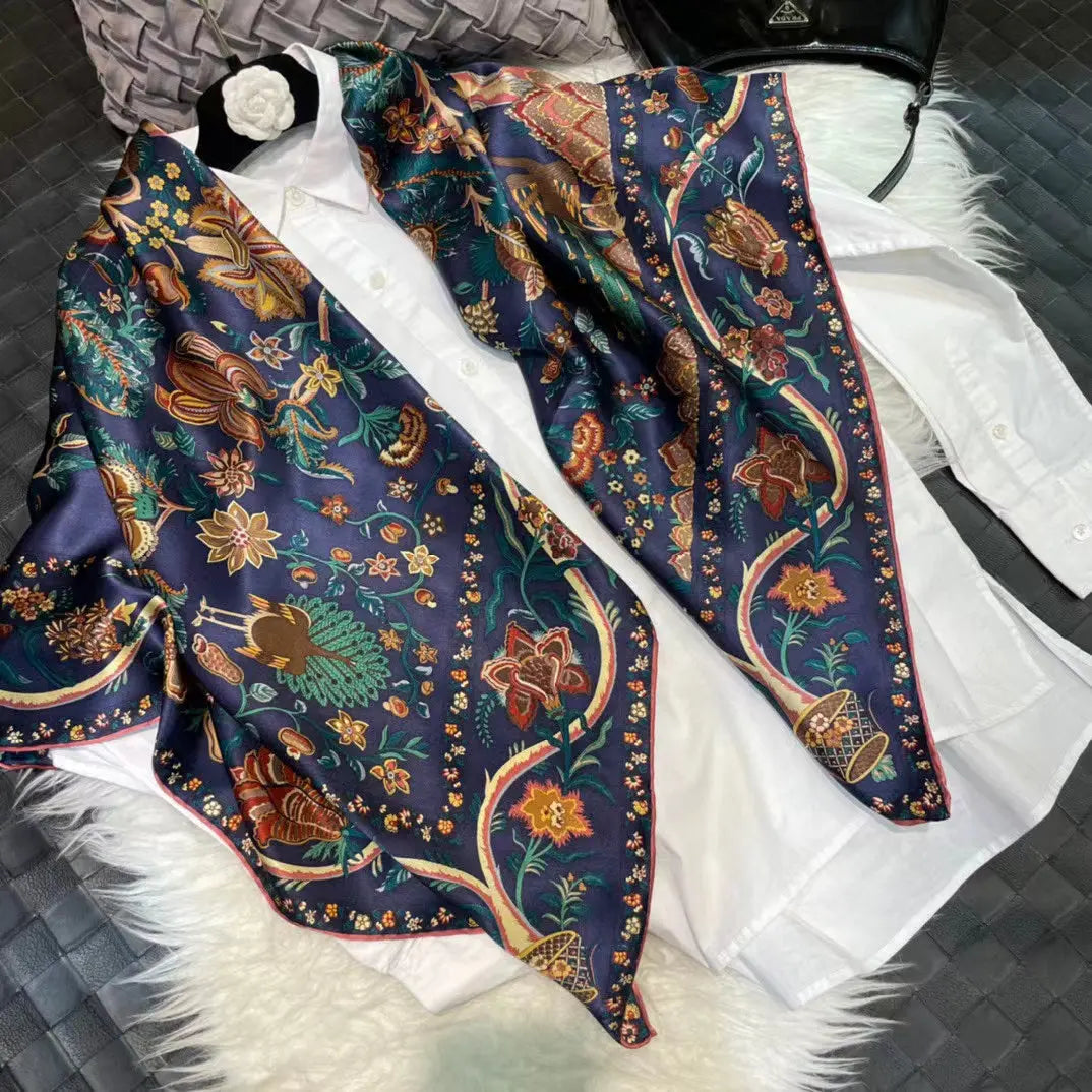 Foulard Cheveux Femme Carré Soie CLARISSE Coeur de Foulard