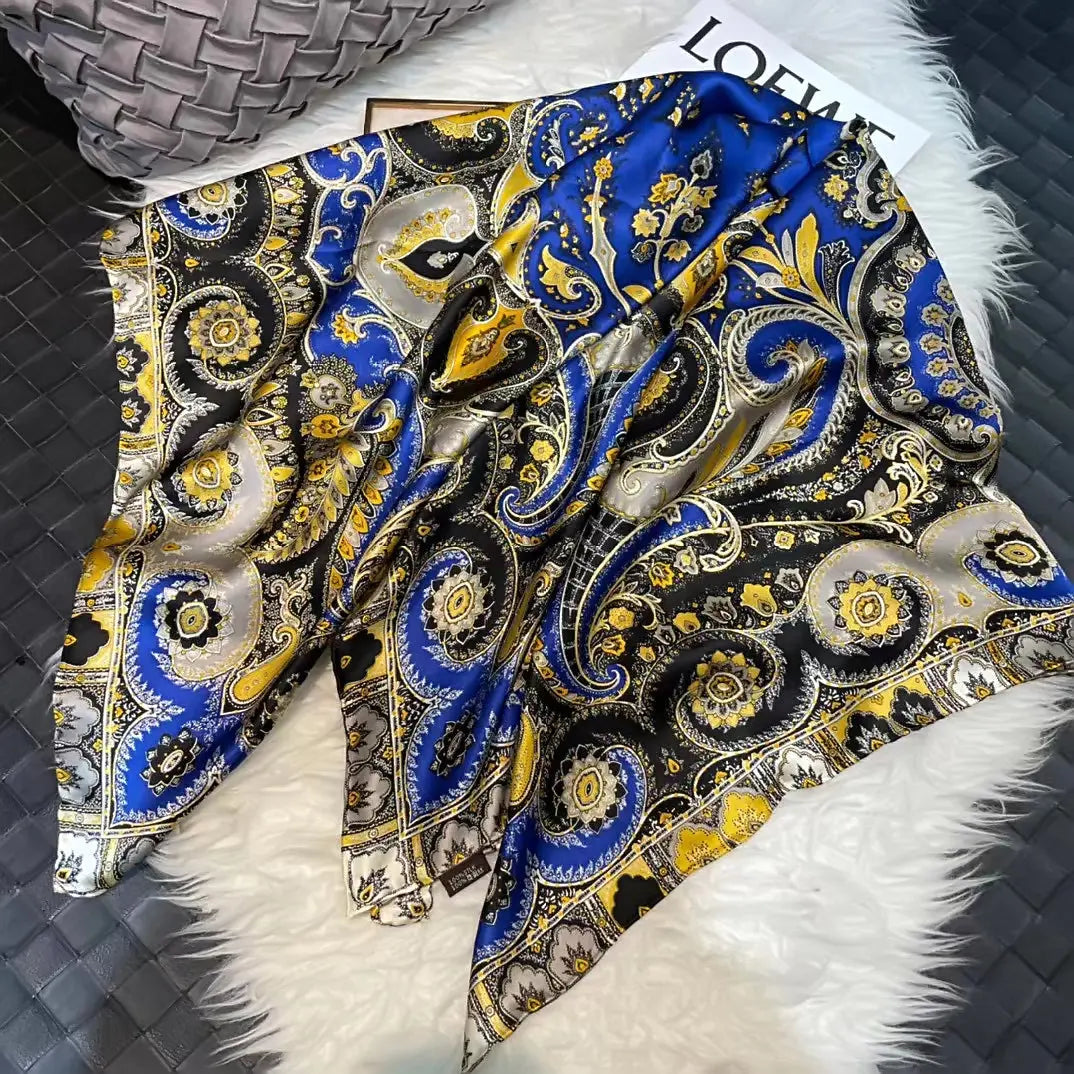 Foulard Cheveux Femme Carré Soie LENA Coeur de Foulard
