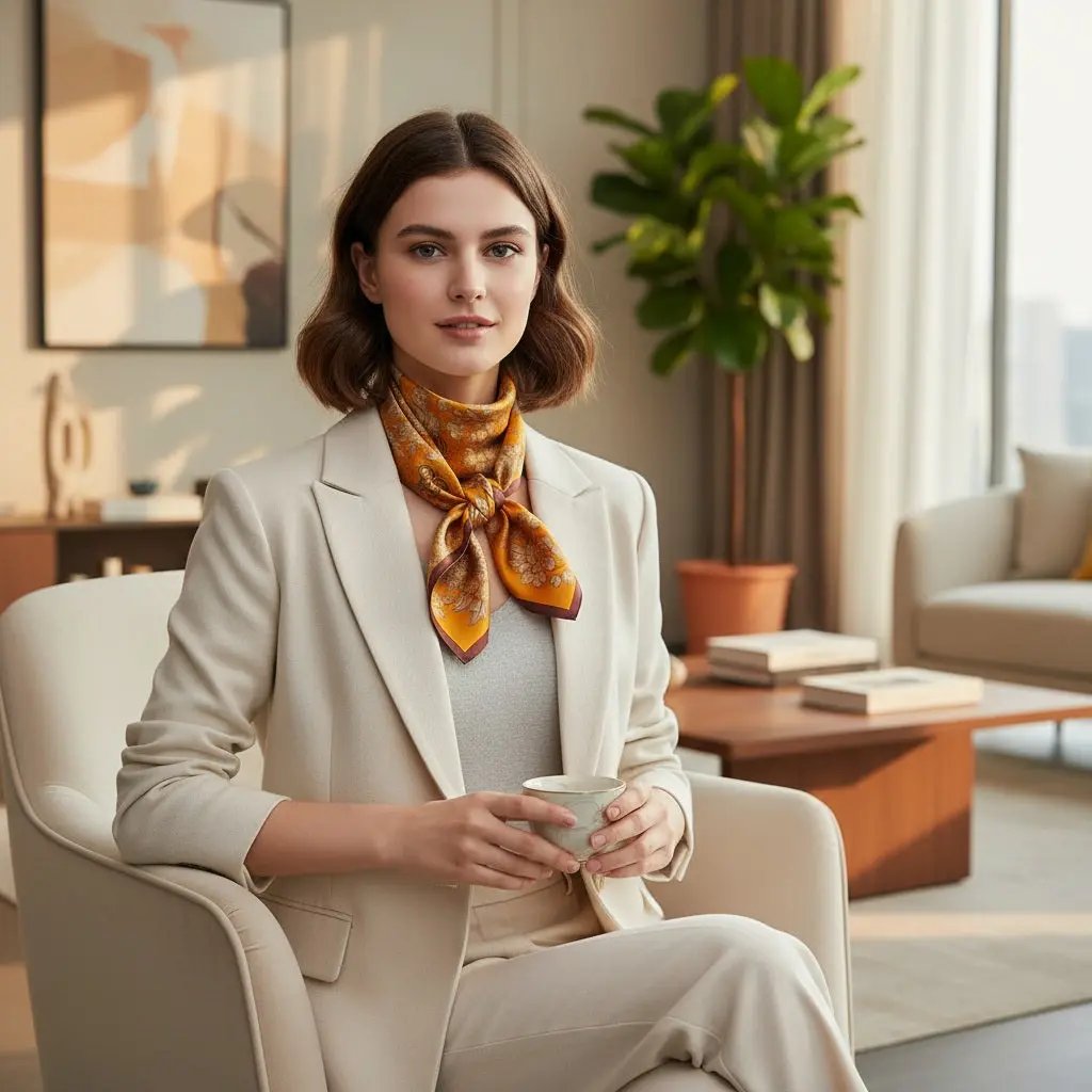 Carré de Soie - GUNHILD - Coeur de Foulard