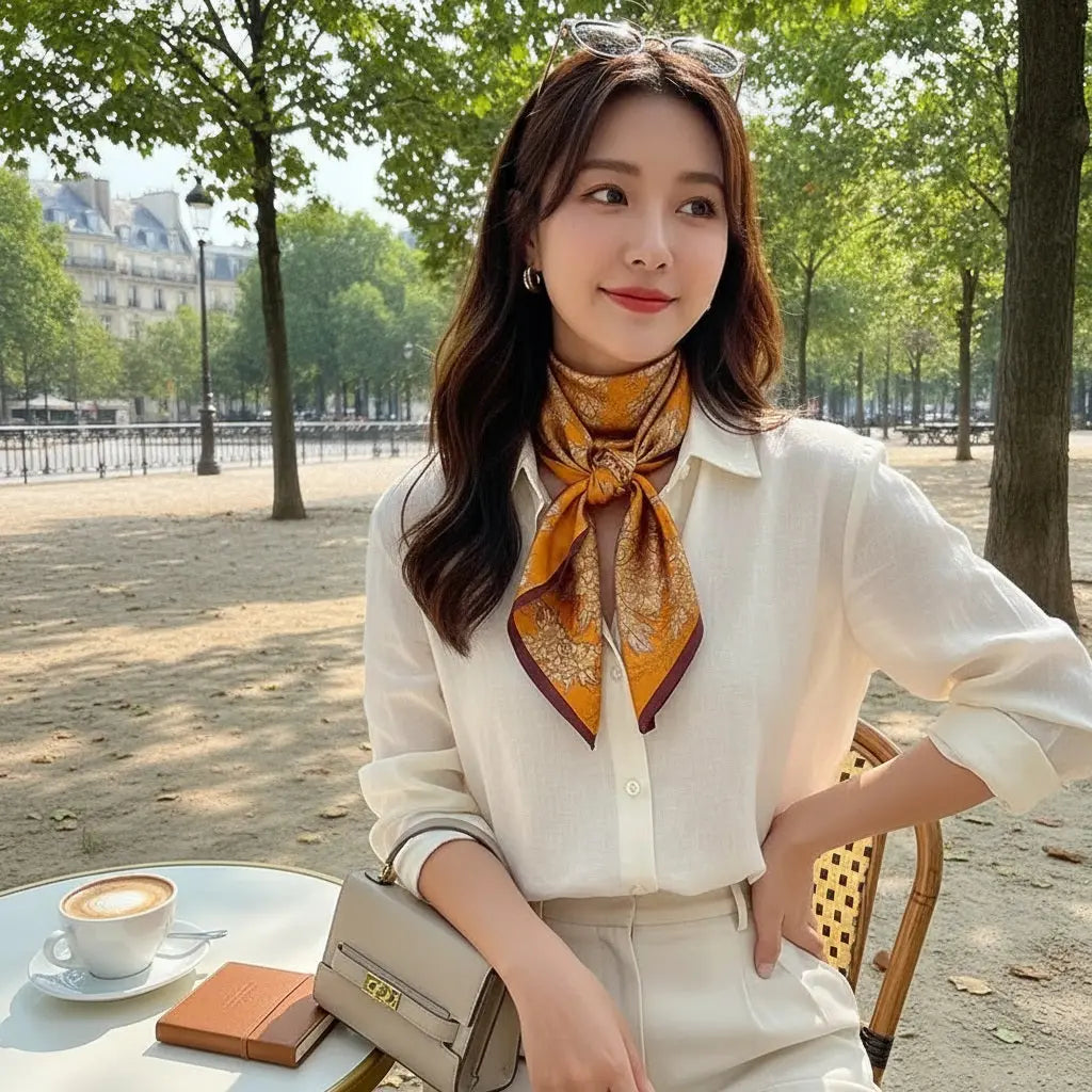 Carré de Soie - GUNHILD - Coeur de Foulard