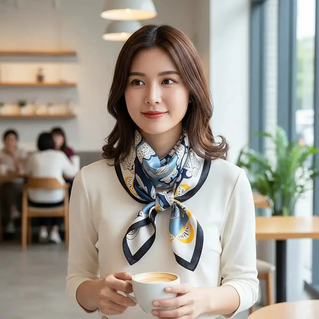 Carré de Soie - HUONG - Coeur de Foulard