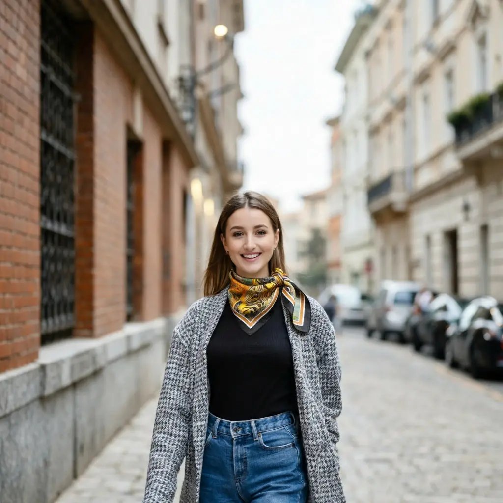 Carré Soie - ARINA - Coeur de Foulard