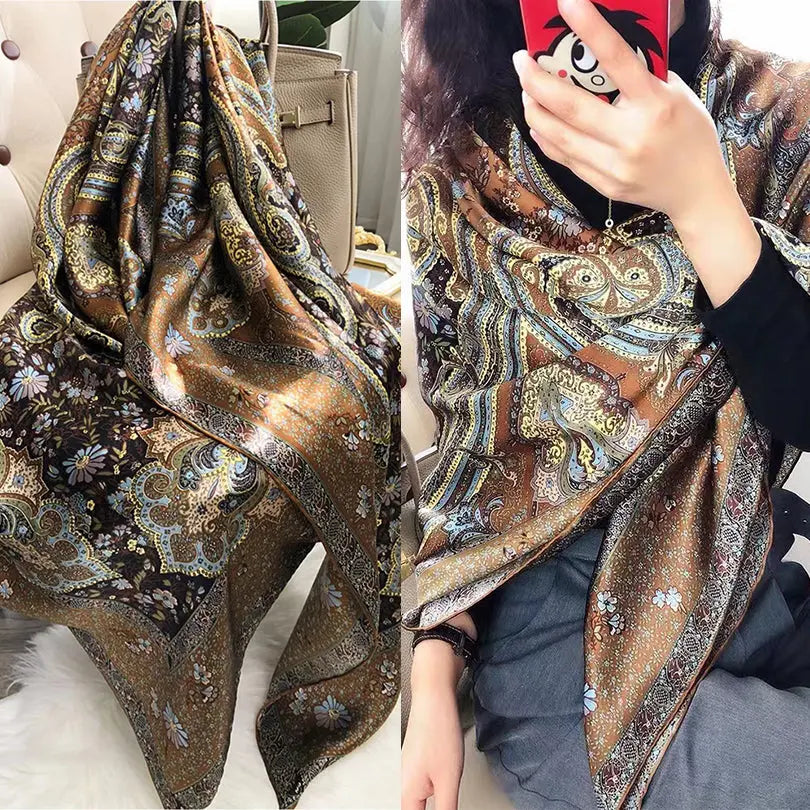 Foulard Cheveux Femme Carré Soie LIA Coeur de Foulard