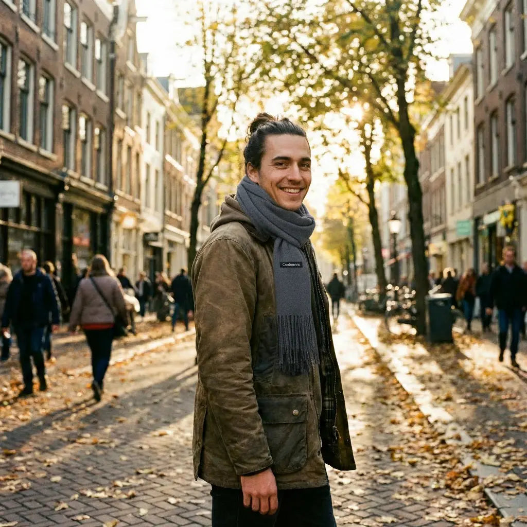 Echarpe cachemire homme EASTON - Coeur de Foulard