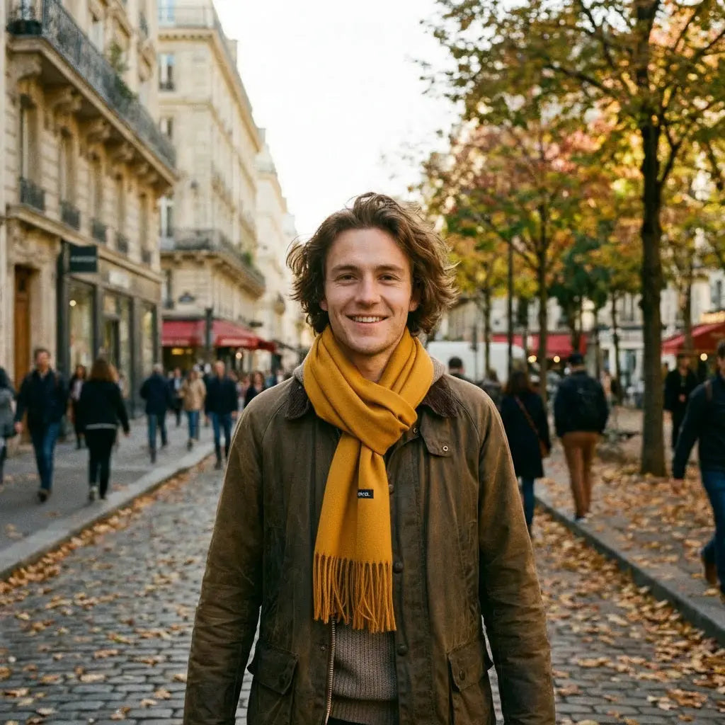 Echarpe cachemire homme ETHAN - Coeur de Foulard