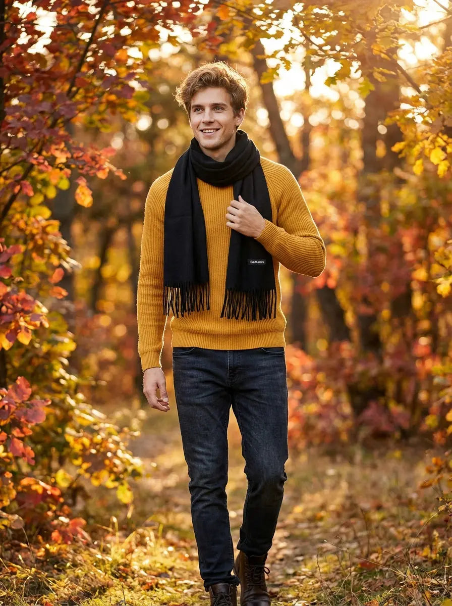 Echarpe cachemire homme GRIFFIN bis - Coeur de Foulard