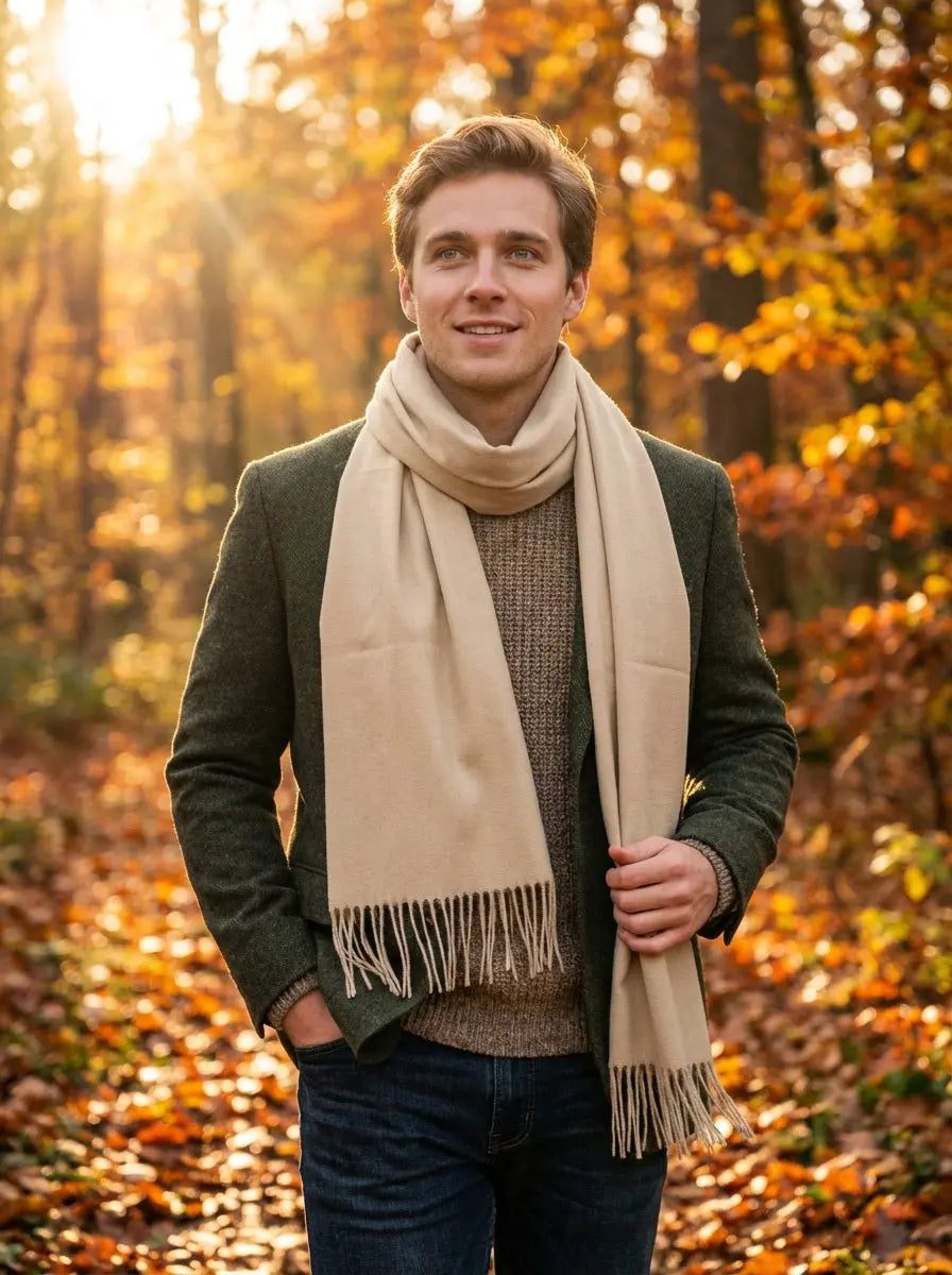 Echarpe cachemire homme JADEN - Coeur de Foulard