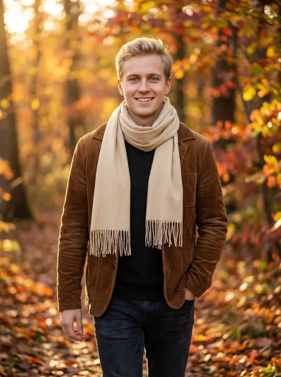 Echarpe cachemire homme JADEN - Coeur de Foulard