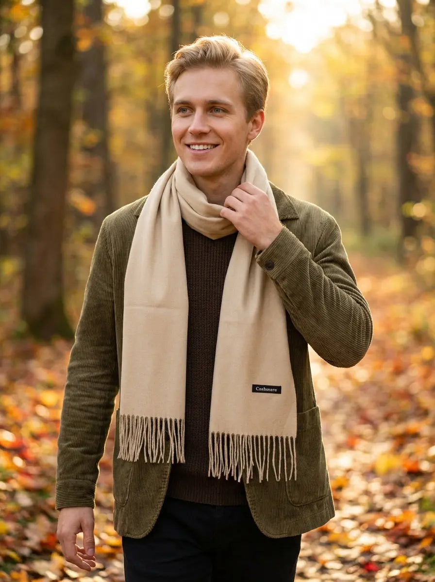 Echarpe cachemire homme JADEN - Coeur de Foulard