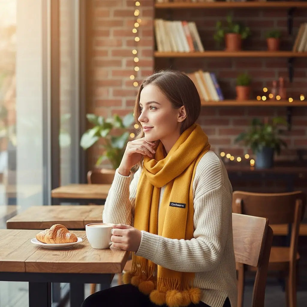 Echarpe en cachemire AMARILLYS - Coeur de Foulard
