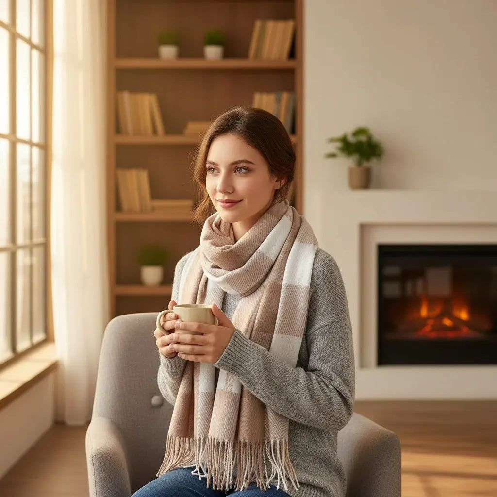 Echarpe en cachemire AZALEE - Coeur de Foulard