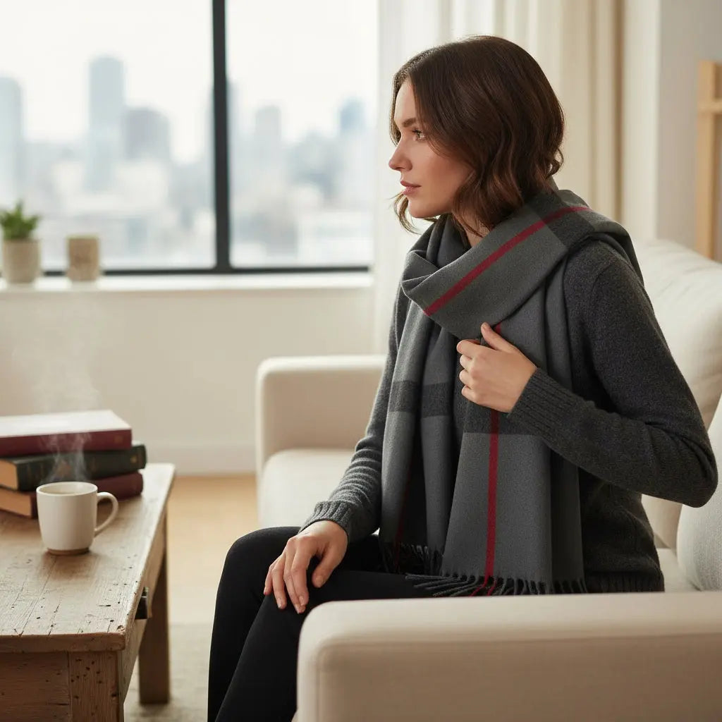 Echarpe en cachemire CELESTE - Coeur de Foulard