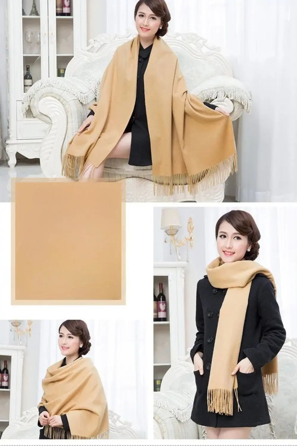 Echarpe femme laine KRISTIN - Coeur de Foulard