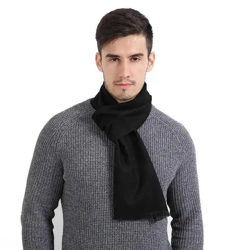 Echarpe pour homme noire JASE - Coeur de Foulard