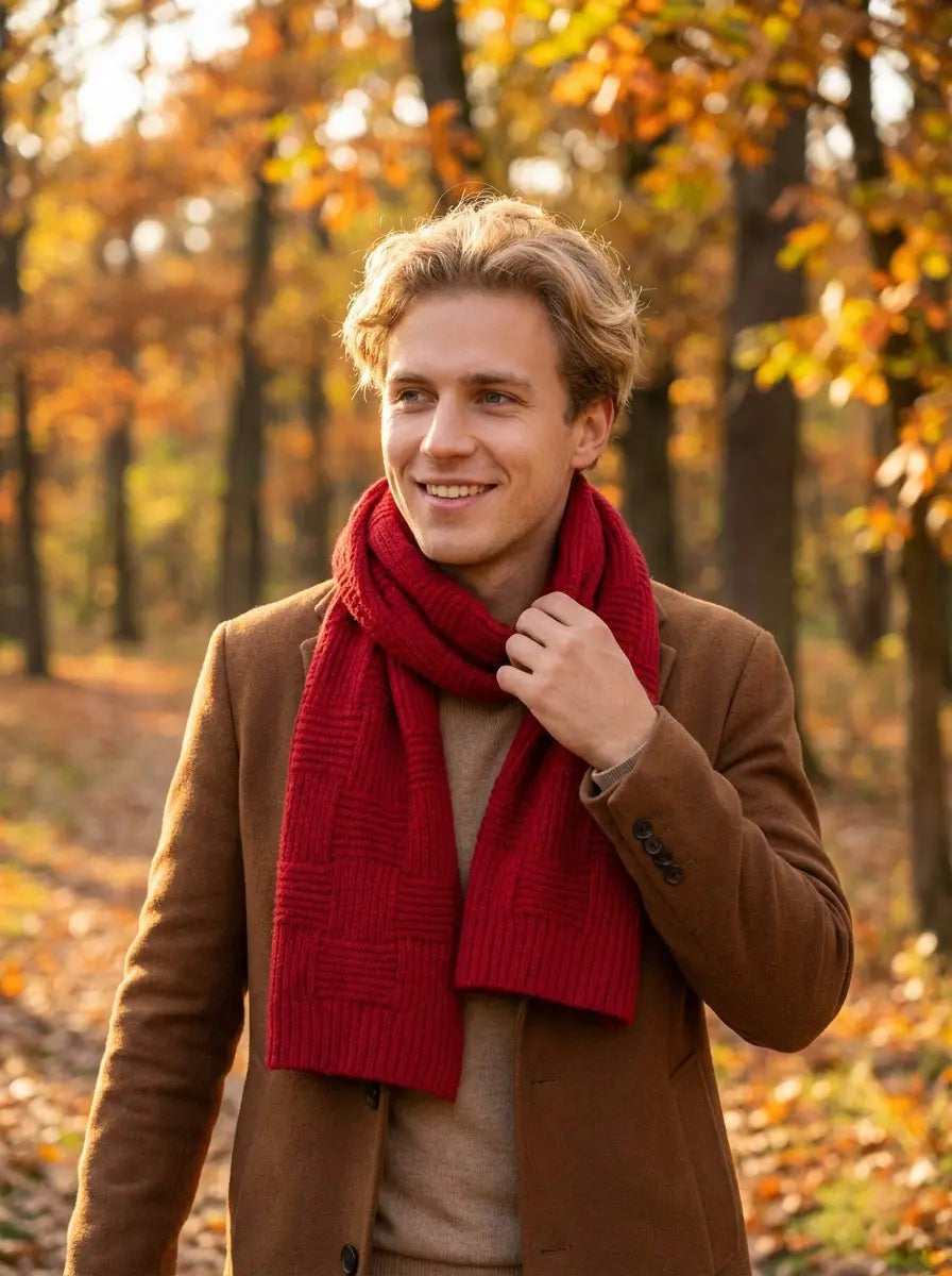 Echarpe pour homme rouge JESSE Coeur de Foulard