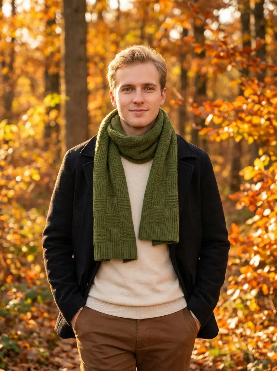 Echarpe pour homme verte JORDAN Coeur de Foulard