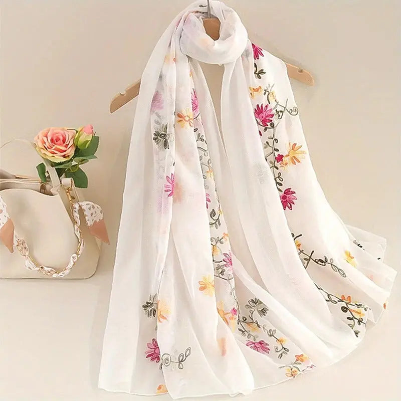 Foulard blanc ANNA - Coeur de Foulard