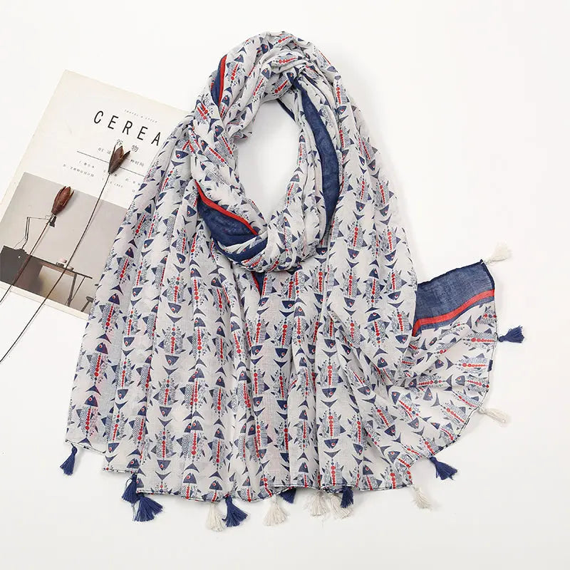 Foulard blanc ELIZA - Coeur de Foulard