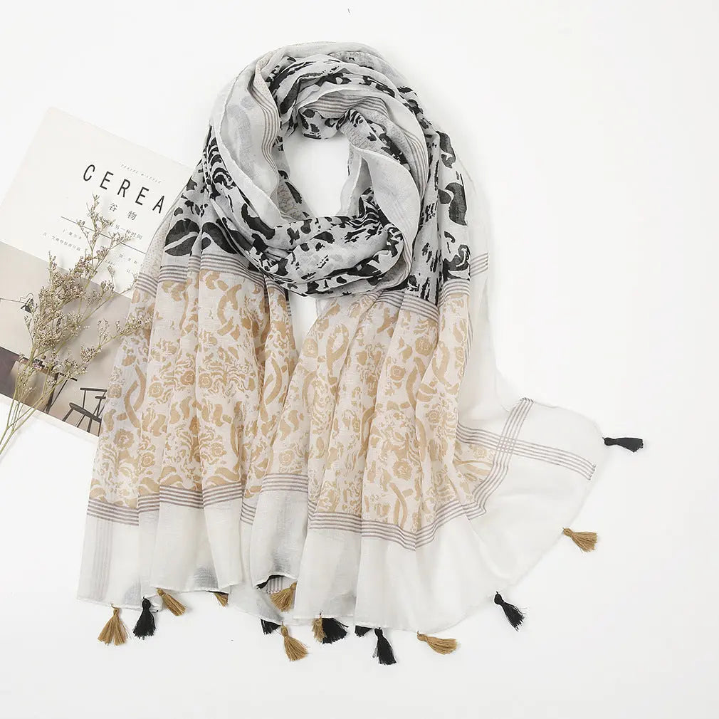 Foulard blanc FELICITY - Coeur de Foulard