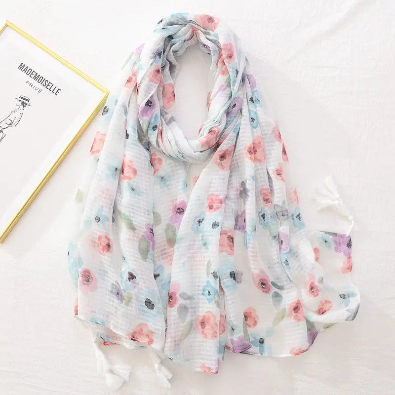 Foulard blanc KATIE - Coeur de Foulard