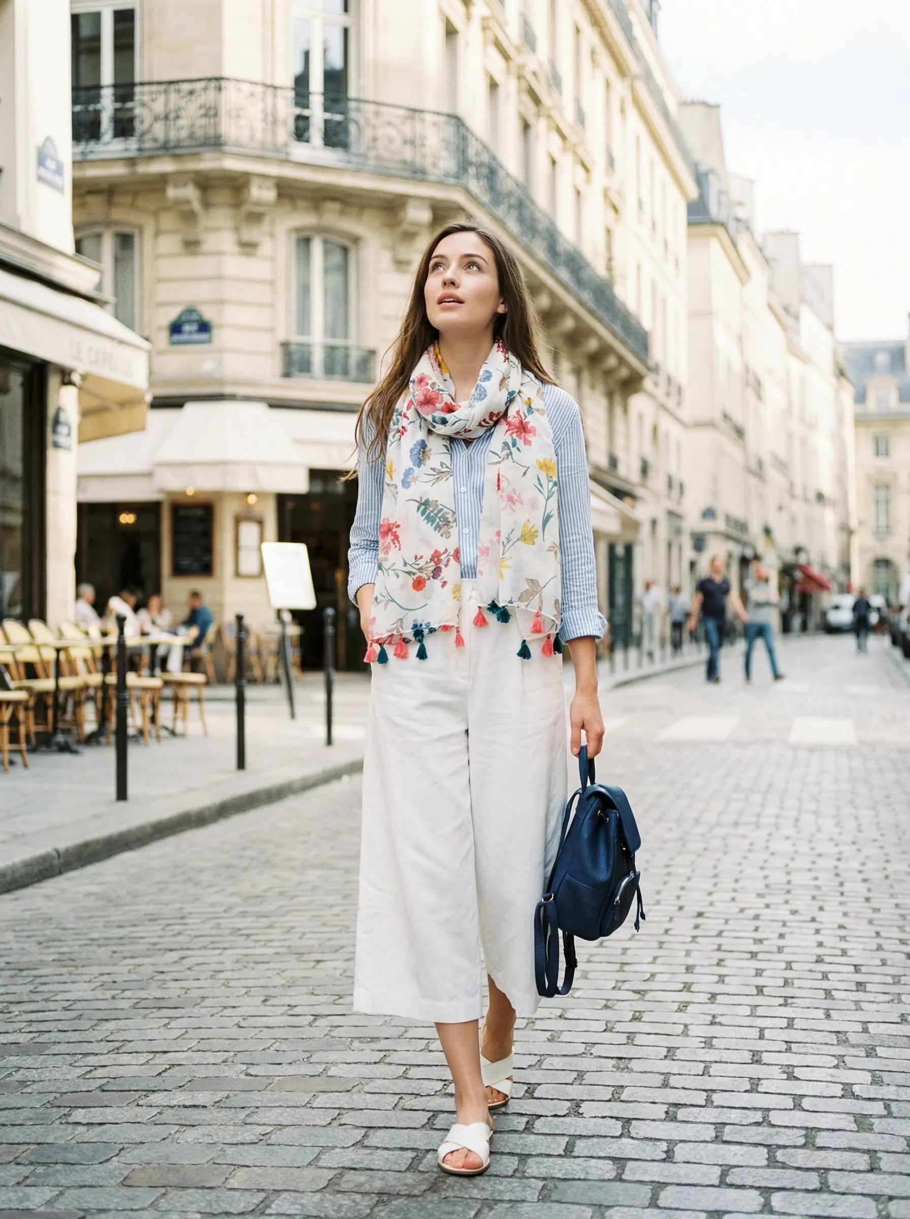 Foulard blanc KORA - Coeur de Foulard