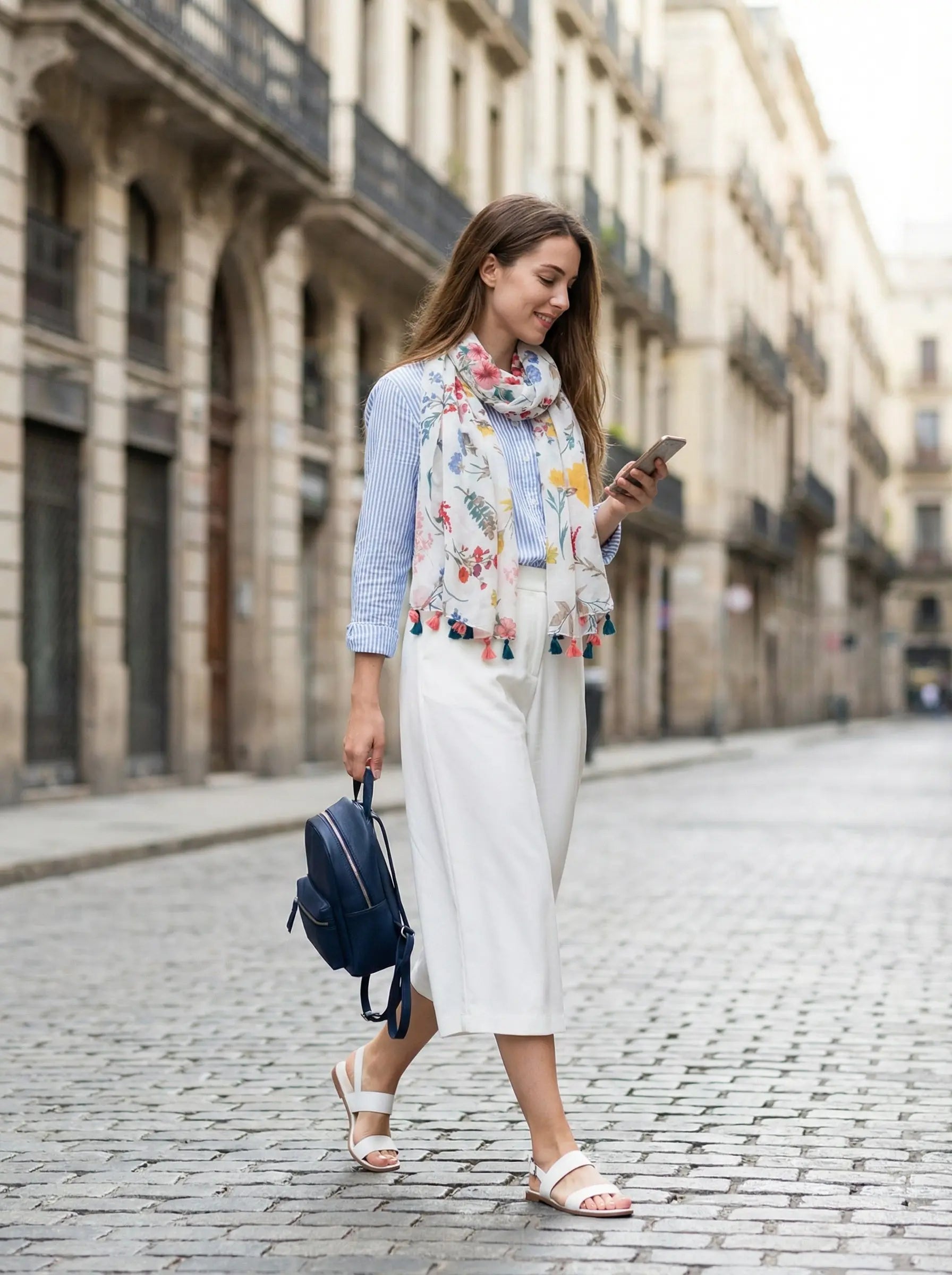 Foulard blanc KORA - Coeur de Foulard