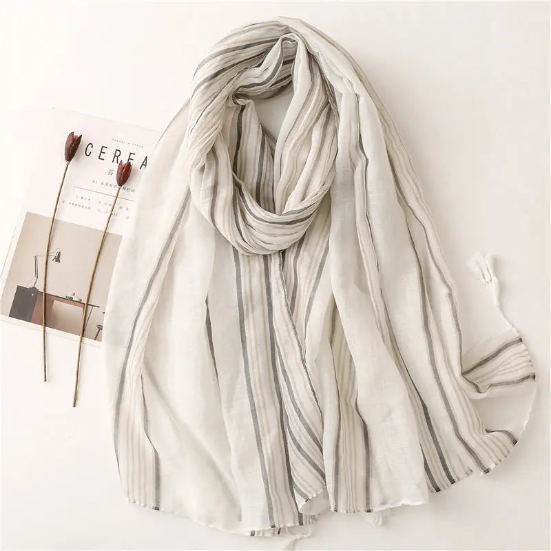 Foulard blanc LAILA - Coeur de Foulard