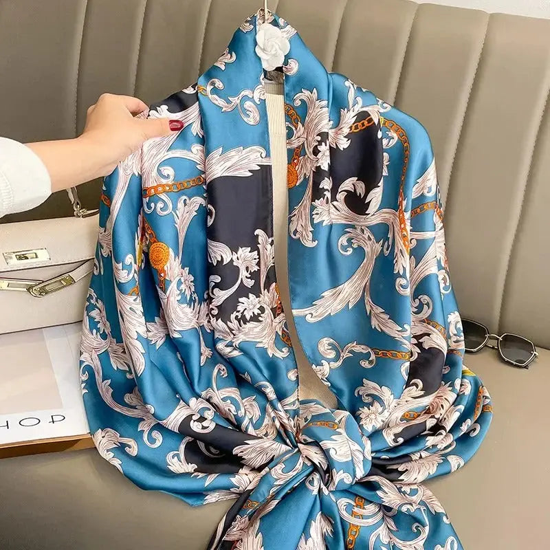 Foulard bleu ANNIE - Coeur de Foulard