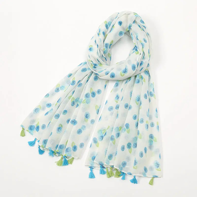 Foulard bleu ELENA - Coeur de Foulard