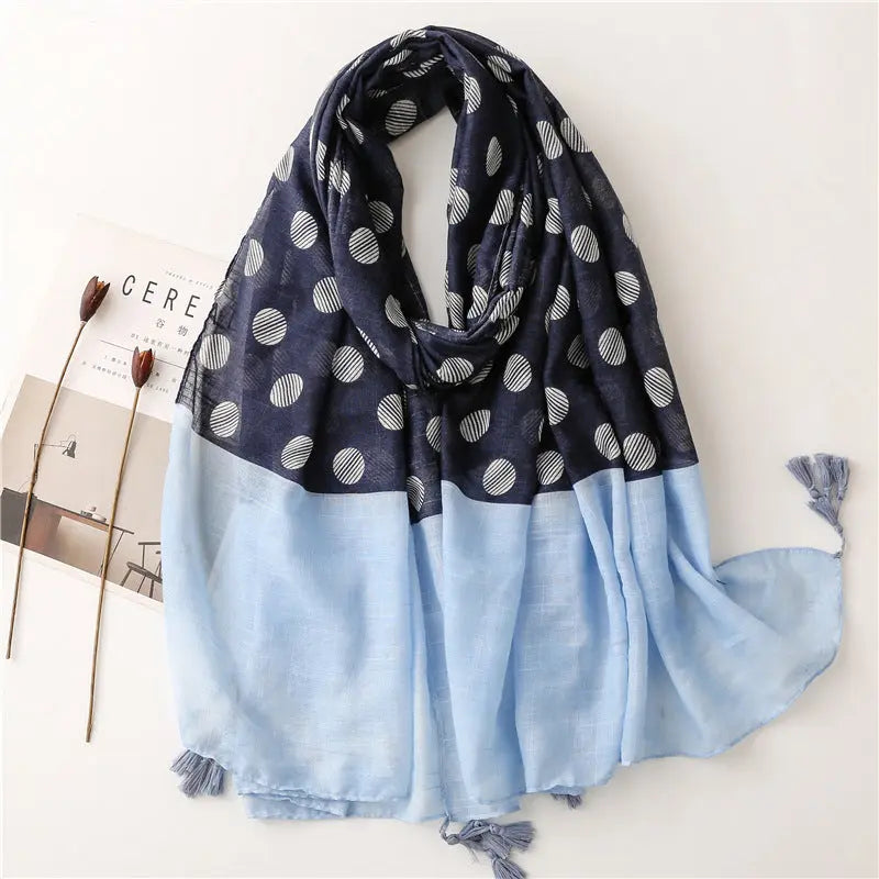 Foulard bleu KENDALL - Coeur de Foulard